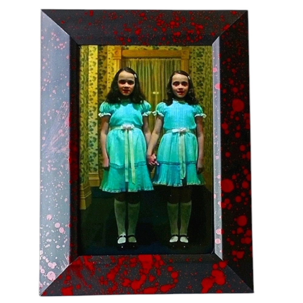The Shining Twins Horror Vintage Retro 80s Metal Frame Photo Print Gothic Bloody